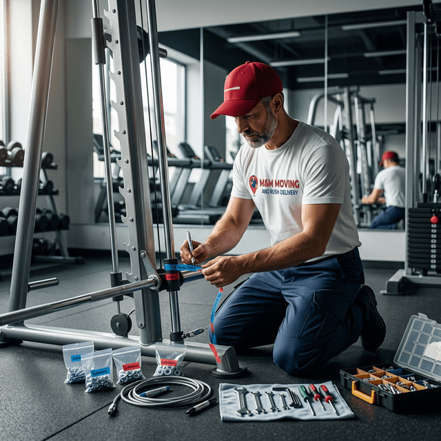 Professional gym equipment handling by M&M Moving